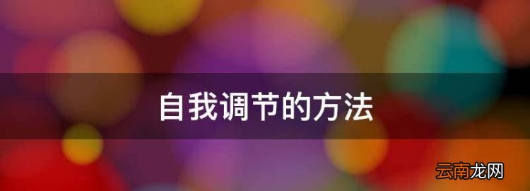 自我调节的方法