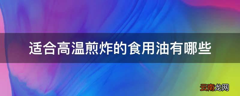 适合高温煎炸的食用油有哪些
