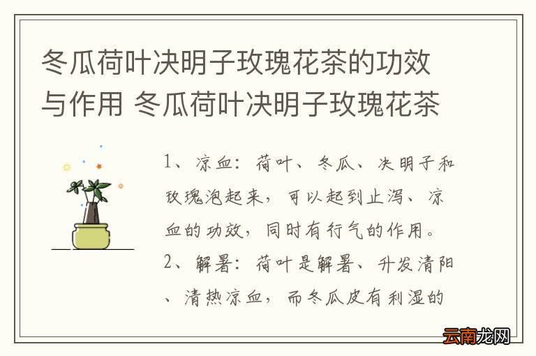 冬瓜荷叶决明子玫瑰花茶的功效与作用 冬瓜荷叶决明子玫瑰花茶的功效与作用是