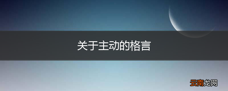 关于主动的格言