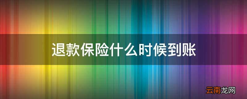 退款保险什么时候到账