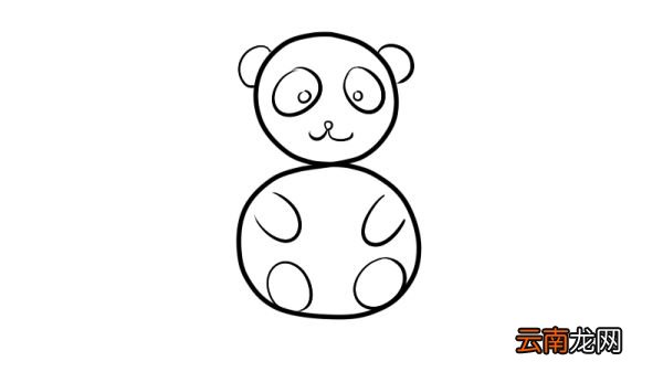 用数字画动物之熊猫简笔画画法
