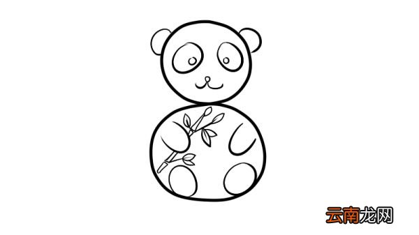 用数字画动物之熊猫简笔画画法
