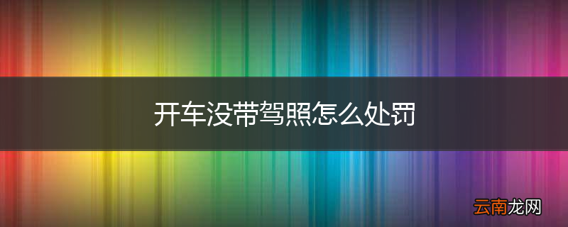 开车没带驾照怎么处罚