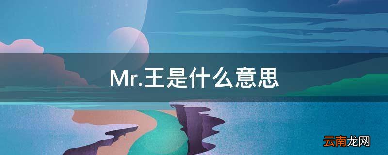 Mr.王是什么意思
