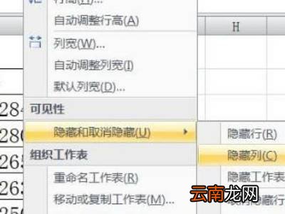 怎么隐藏表格中的几列