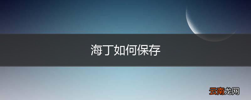 海丁如何保存