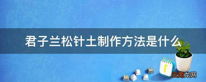 君子兰松针土制作方法是什么