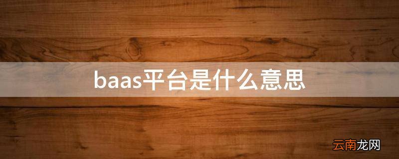 baas平台是什么意思