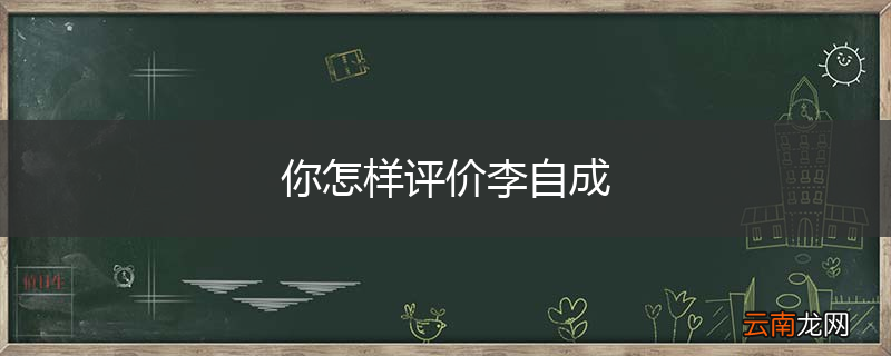 你怎样评价李自成