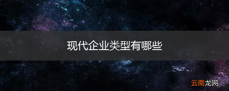 现代企业类型有哪些