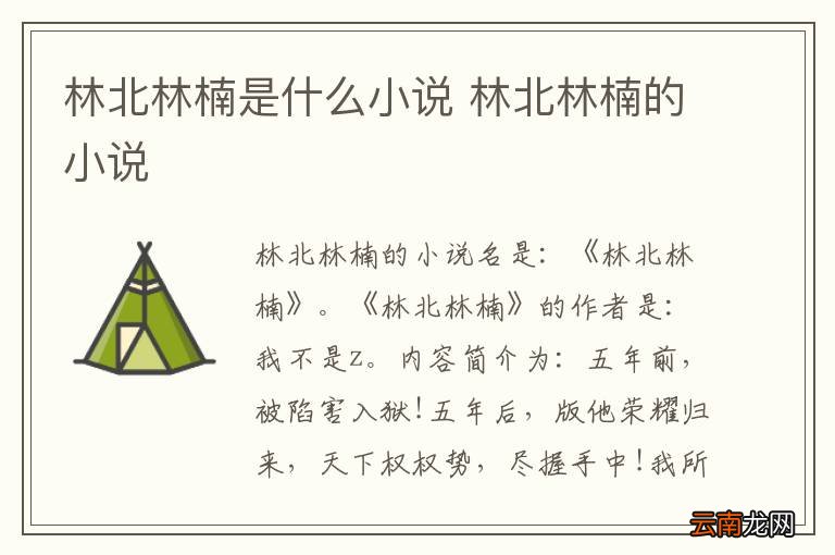 林北林楠是什么小说 林北林楠的小说