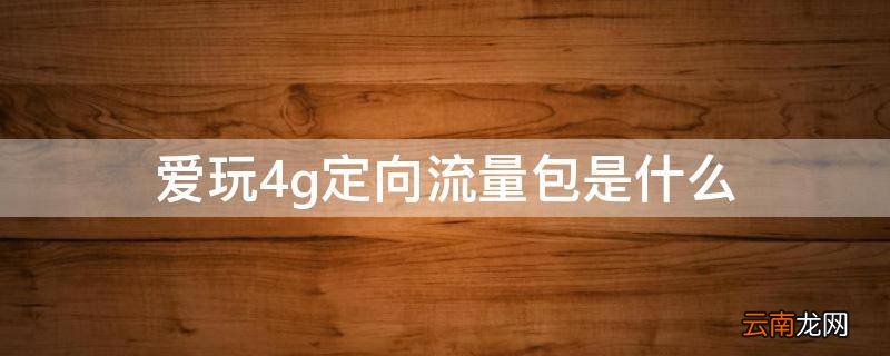 爱玩4g定向流量包是什么