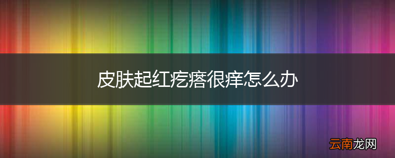 皮肤起红疙瘩很痒怎么办