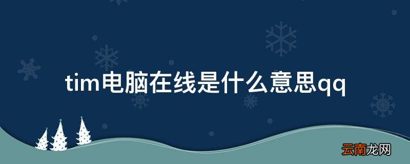 tim电脑在线是什么意思qq