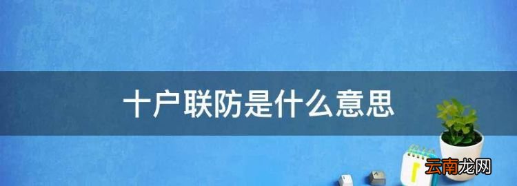十户联防是什么意思，十户联防功能费是什么意思