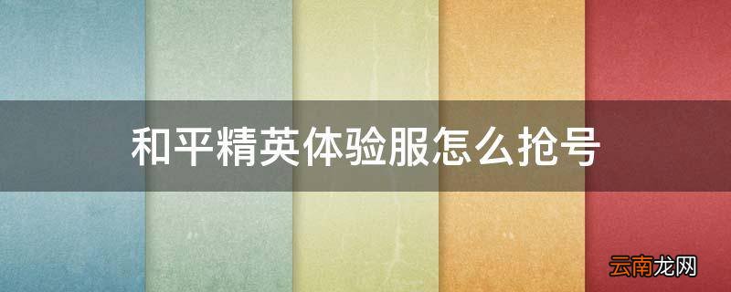 和平精英体验服怎么抢号