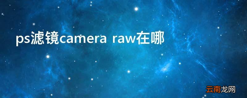 ps滤镜camera raw在哪