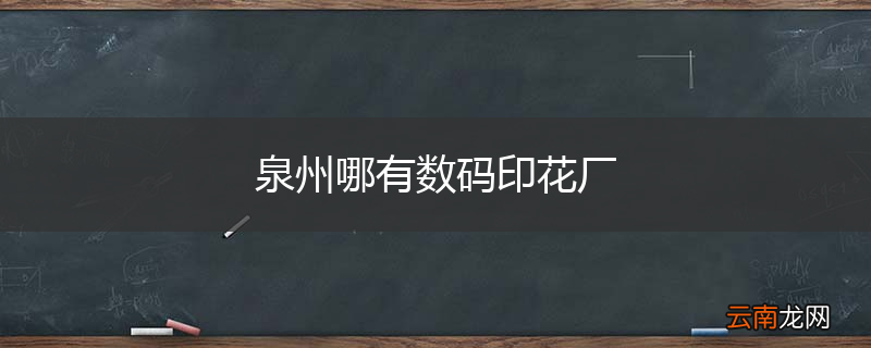 泉州哪有数码印花厂