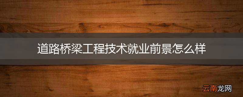道路桥梁工程技术就业前景怎么样