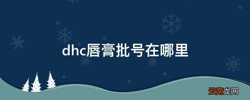 dhc唇膏批号在哪里