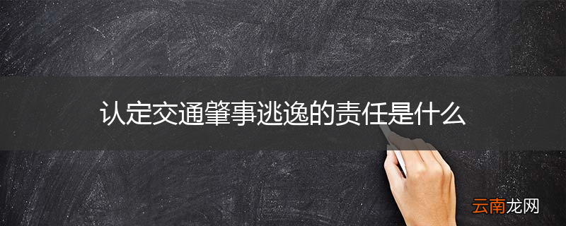认定交通肇事逃逸的责任是什么