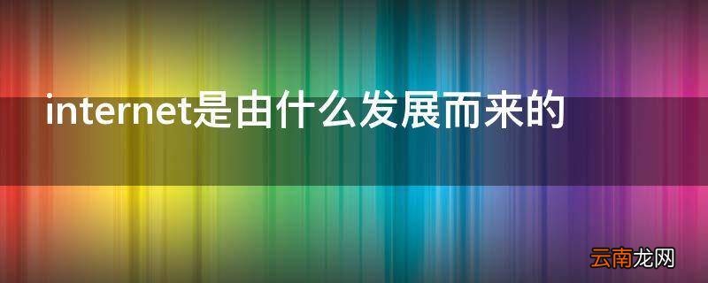 internet是由什么发展而来的