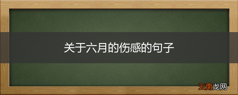 关于六月的伤感的句子