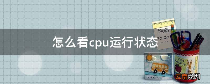 怎么看cpu运行状态