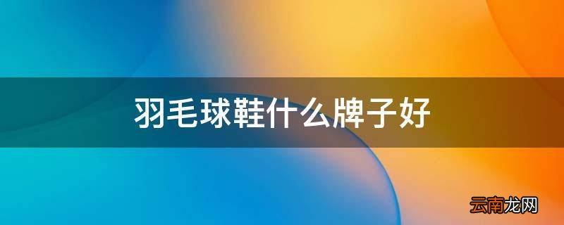 羽毛球鞋什么牌子好