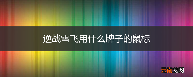 逆战雪飞用什么牌子的鼠标