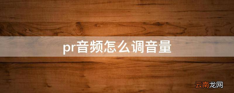 pr音频怎么调音量