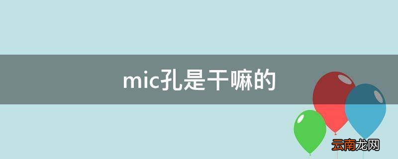 mic孔是干嘛的