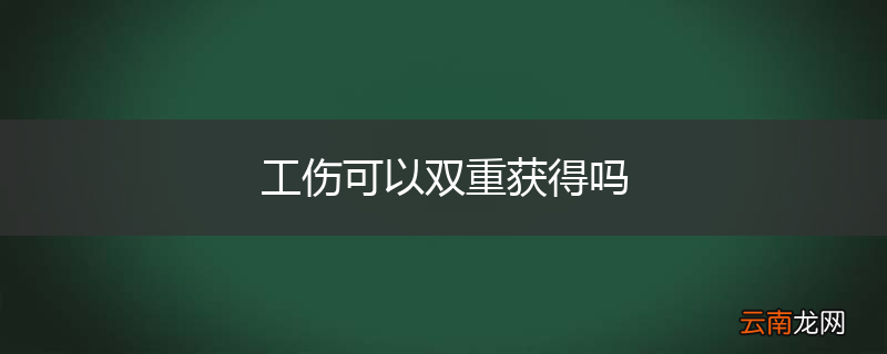 工伤可以双重获得吗
