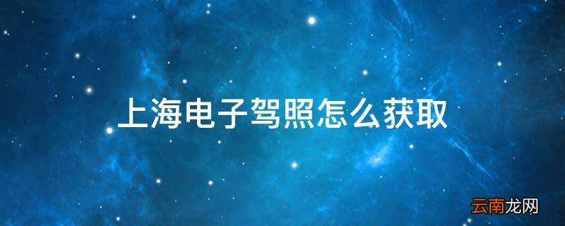 上海电子驾照怎么获取