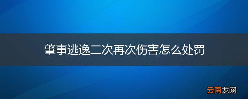 肇事逃逸二次再次伤害怎么处罚