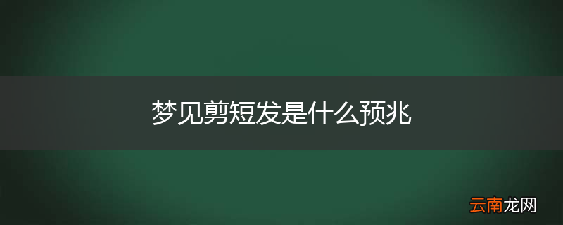 梦见剪短发是什么预兆