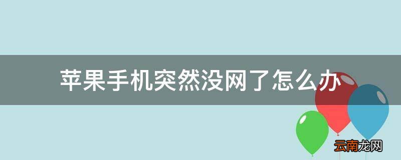 苹果手机突然没网了怎么办