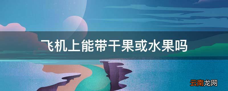 飞机上能带干果或水果吗