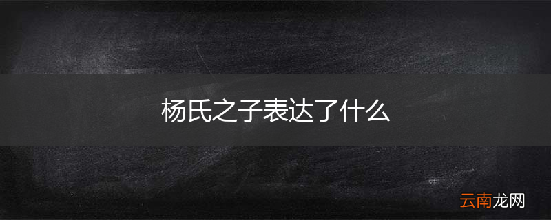 杨氏之子表达了什么