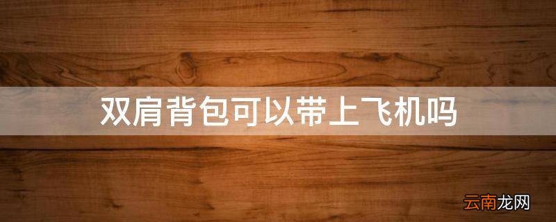 双肩背包可以带上飞机吗