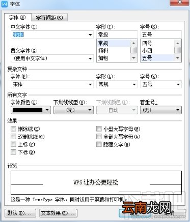 如何设置WPS中Word文档中大号空心字