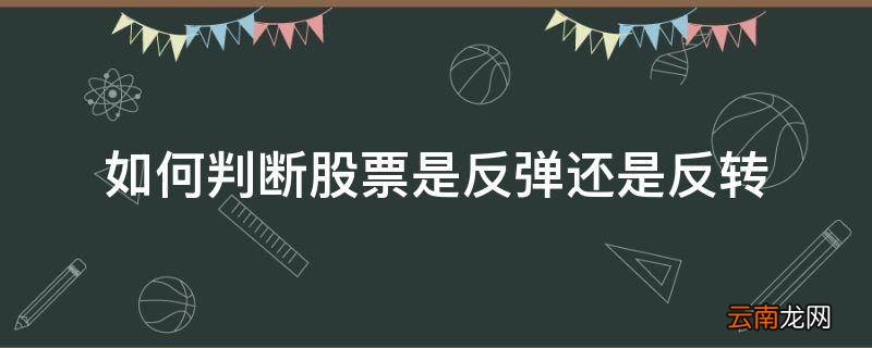 如何判断股票是反弹还是反转