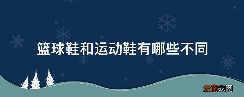 篮球鞋和运动鞋有哪些不同