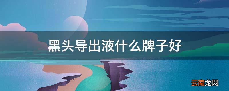 黑头导出液什么牌子好