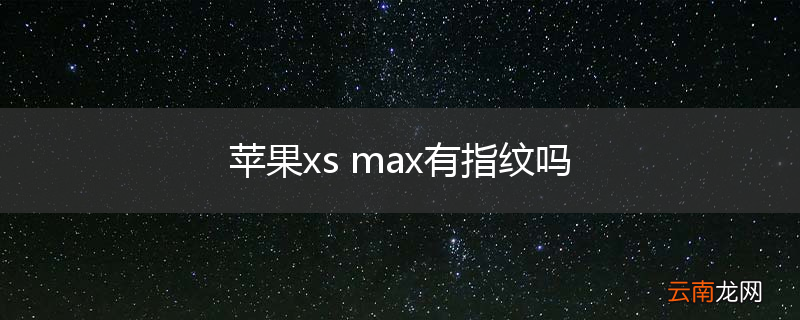 苹果xs max有指纹吗