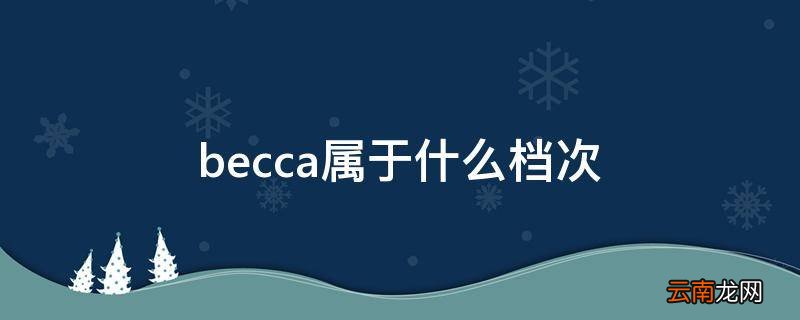 becca属于什么档次