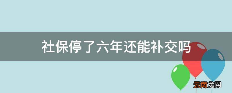 社保停了六年还能补交吗