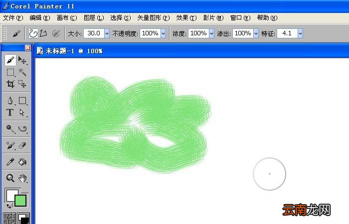 painter中使用水墨画笔绘制图形具体操作方法
