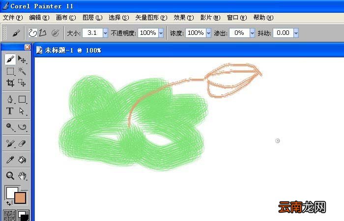 painter中使用水墨画笔绘制图形具体操作方法